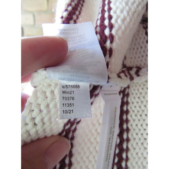 LOFT Cardigan Sweater XL Striped Pockets V-Neck Buttons Chunky 2021 Academia - Picture 14 of 14